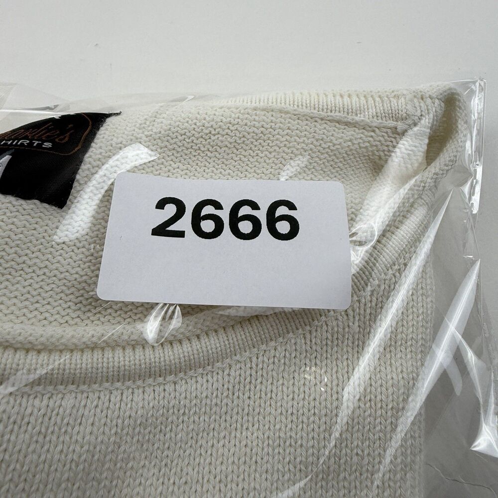 Charlie's T-Shirts Vail Women's Sweater M Cream Cotton Knit Crew Neck Après-Ski - Picture 12 of 12